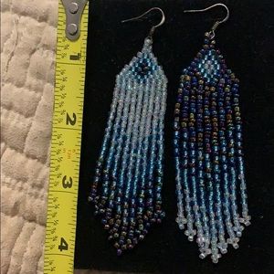 Indian beaded earrings iridescent ombré